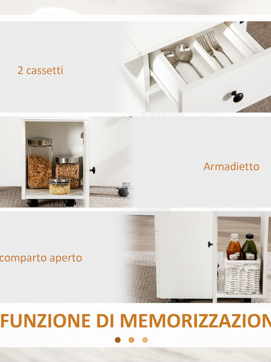 Table Kitchen Wooden White 120x60x76.5cm