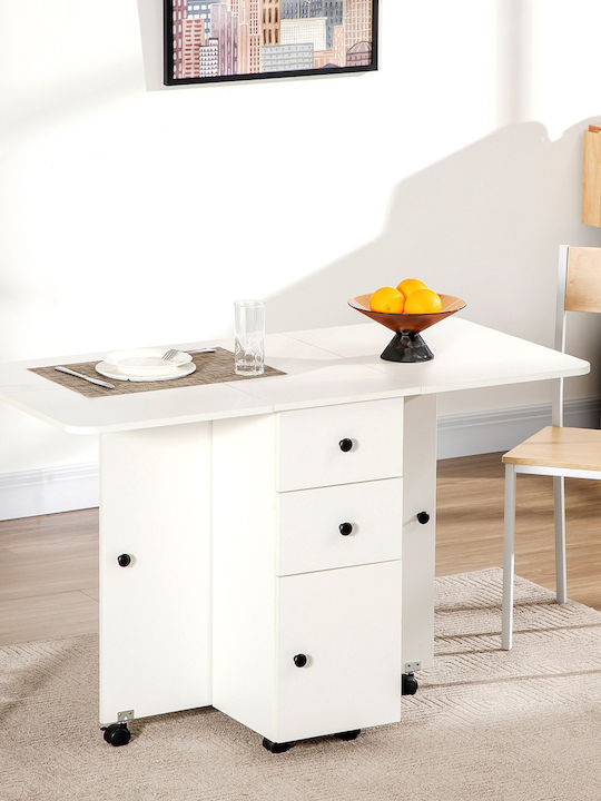 Table Kitchen Wooden White 120x60x76.5cm