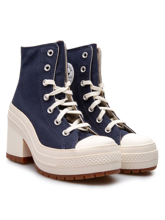 Converse Chuck 70 De Luxe Heel Γυναικεία Μποτάκια Navy Μπλε