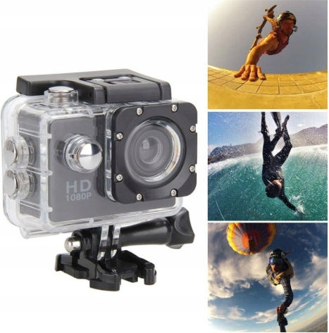 E045 Action Camera Full HD (1080p) Υποβρύχια (με Θήκη) Μαύρη