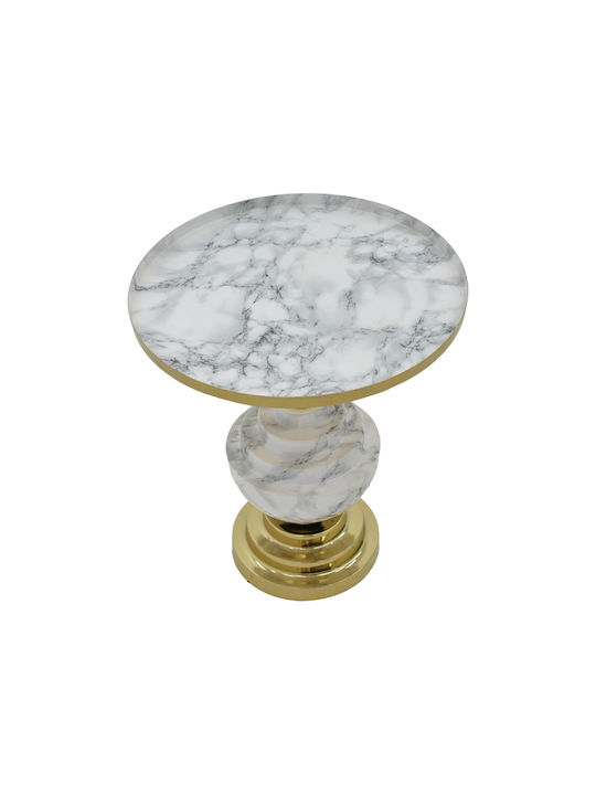 Round Side Table Cogent Grey Marble L41xW41xH44cm