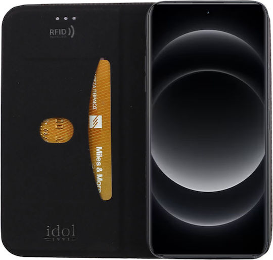 Idol 1991 Книга Изкуствена кожа / Силикон / Кожа Черен (Xiaomi 14 Ultra)