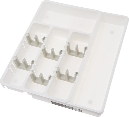 Tăvi Pentru Tacâmuri De Sertar Rabătabilă Din Plastic 41x38cm Albă