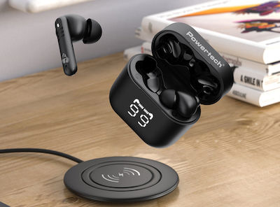 Powertech PT-1227 In-ear Bluetooth Handsfree Căști cu Rezistență la Transpirație și Carcasă de Încărcare Negrα