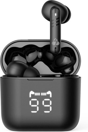 Powertech PT-1227 In-ear Bluetooth Handsfree Ακουστικά με Αντοχή στον Ιδρώτα και Θήκη Φόρτισης Μαύρα