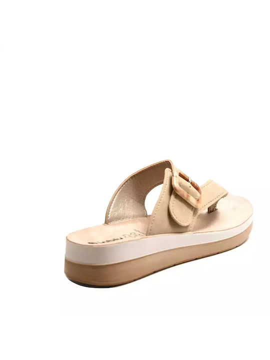 Inblu Women's Flat Sandals Anatomic in Beige Color