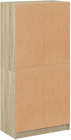 Wohnzimmer Vitrine aus Spanplatte mit Verglasung Braune 68x37x142cm