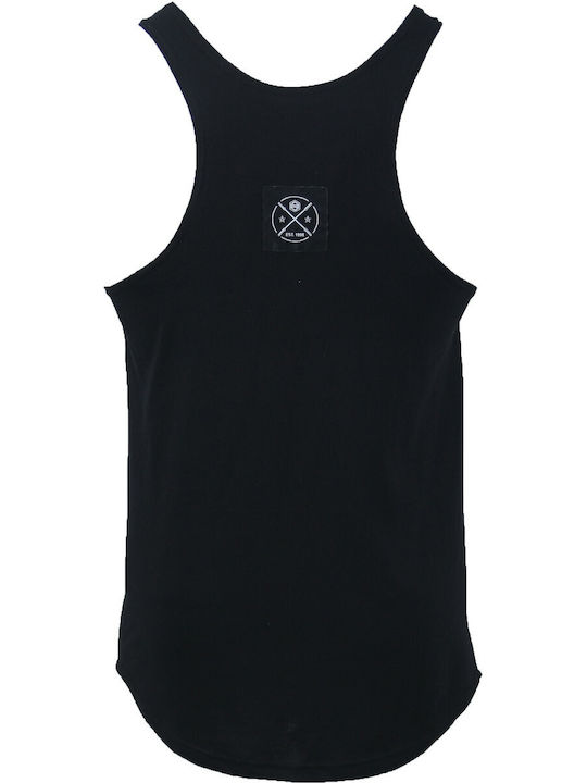 H&S Men's Athletic Sleeveless Blouse BLACK