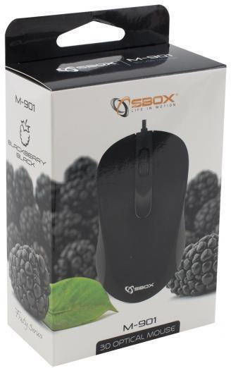 Sbox M-901 Cu fir Mouse Negru