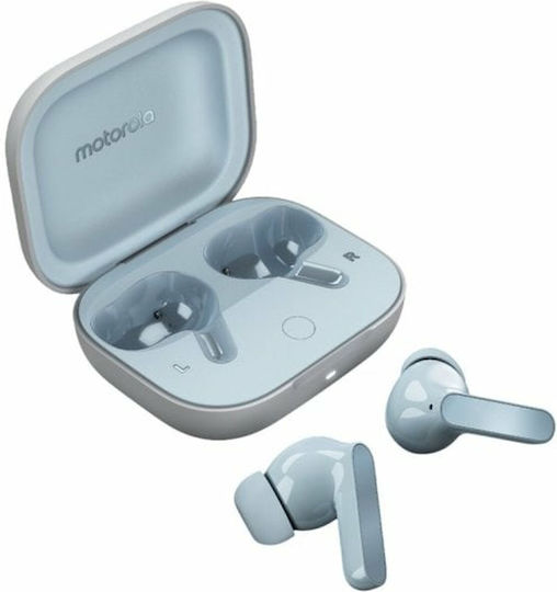 Motorola Moto Buds Bluetooth Handsfree Earphones with Sweat Resistance and Charging Case Glacier Blue