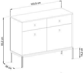 Мебели за съхранение Mono от метал Синьо + златно 103.5x83.2x39см