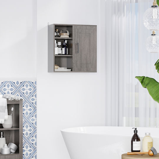 Kleankin Bathroom Cabinet L48xW20xH50cm Gray