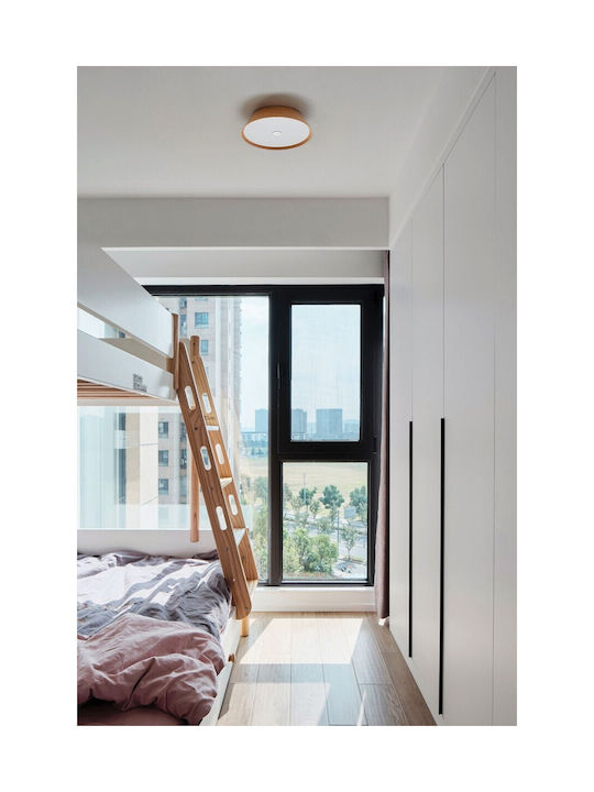 VK Lighting Πλαφονιέρα Οροφής 42εκ. Καφέ με Ενσωματωμένο LED