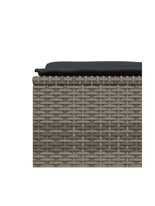 Băncuțe De Grădină Cub Pentru Exterior Rattan Cu Pernă Gri 4 Buc 50x48x36.5cm