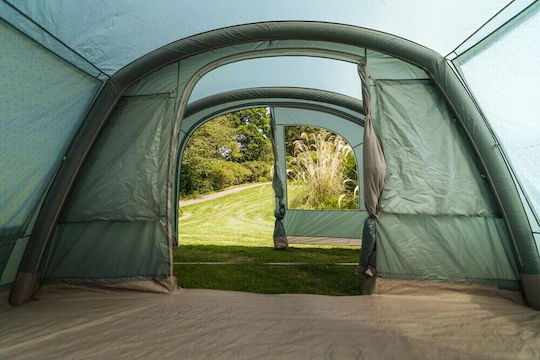 Vango Camping Tent Tunnel Inflatable Green 3 Seasons For 6 People 705x380x210cm