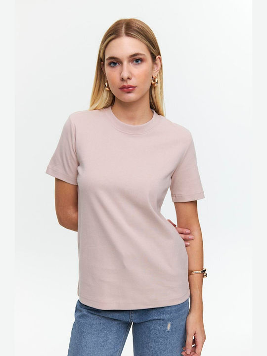 Basic Damen T-Shirt Mink
