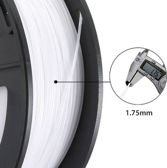 PLA 3D Printer Filament 1.75mm Λευκό 0.2kg