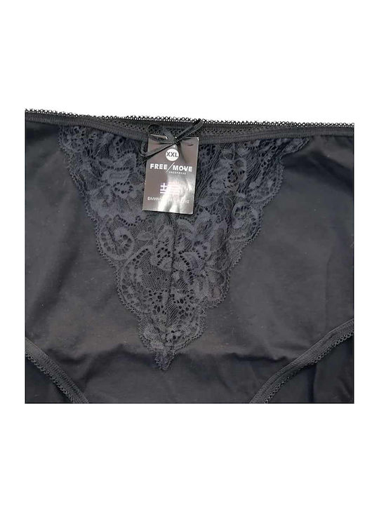 Damen Slip mit Spitze Black