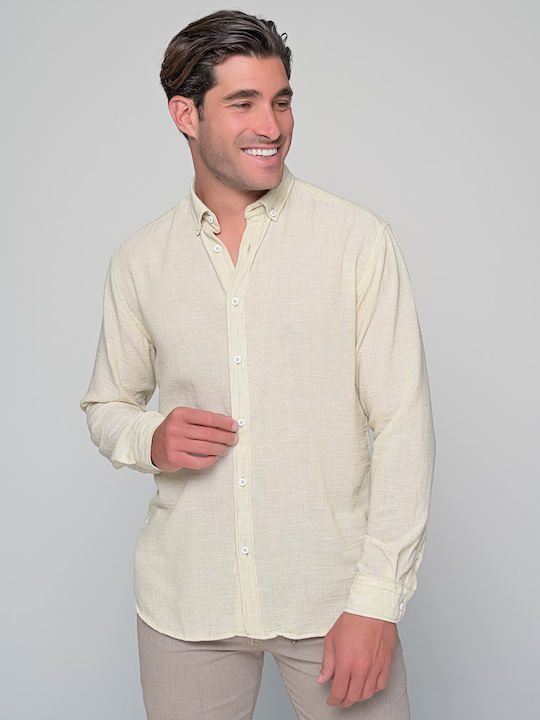 Ben Tailor Men's Shirt Long Sleeve Beige