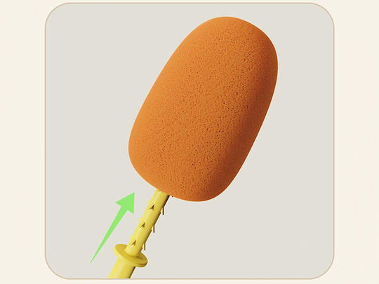 ZK12703QWS38 Πλαστική Βούρτσα Καθαρισμού με Λαβή για Μπουκάλια Πορτοκαλί