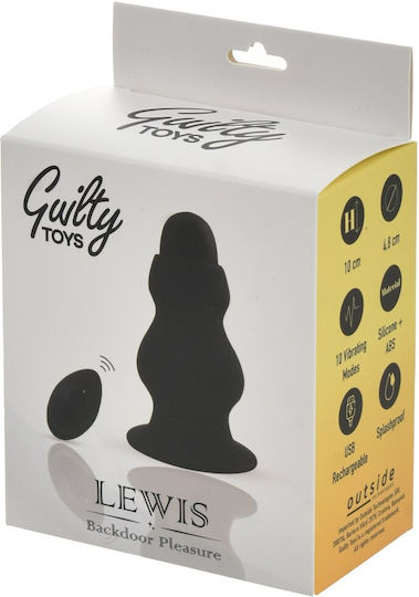 Guilty Toys Dop Anal cu Funcție Wireless și Vibrație Neagră