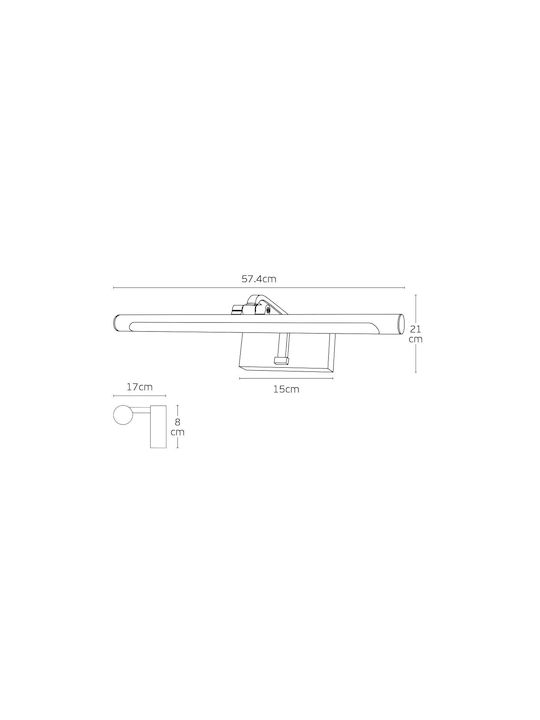 VK Lighting Φωτιστικό Πίνακα LED Λευκό 57εκ.
