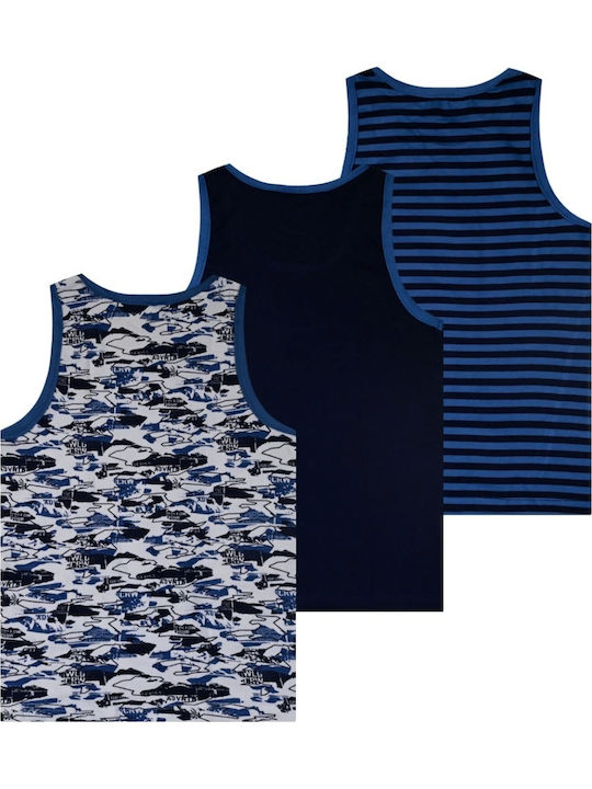 Energiers Set of 3 Tank Tops for Boys Blue 39-2483