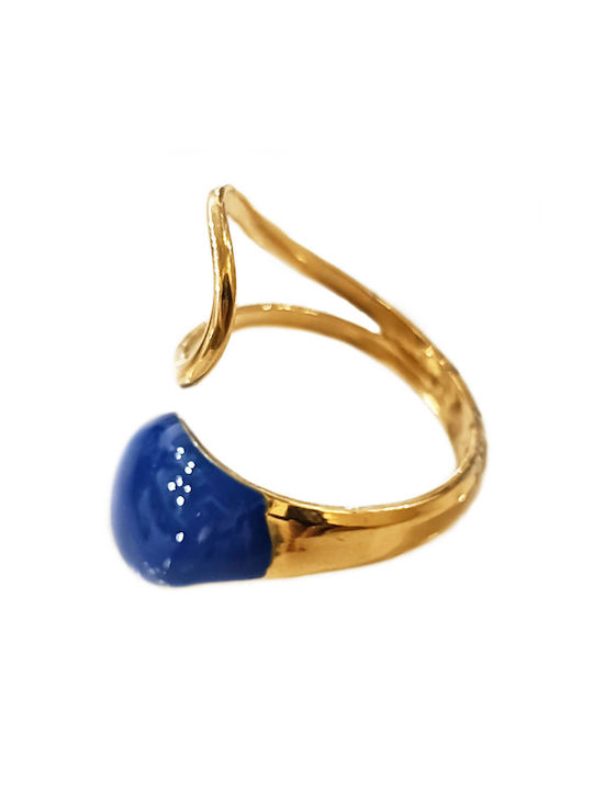 Women's Gold Ring Blue Stone Baria