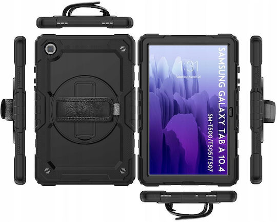 Carcasă Tech Protect Solid360 Mâner Suport Flip Cover Rezistentă Negra (Samsung Galaxy Tab A7 Lite 8.7 T220 / T225) T12761