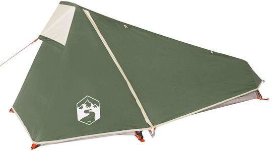 vidaXL Camping Tent Tunnel Green with Double Cloth for 1 Person Waterproof 210x100x94cm