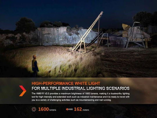 Dulotec Презареждащ се Челник LED IP68 с Максимална Яркост 1600лм Червен
