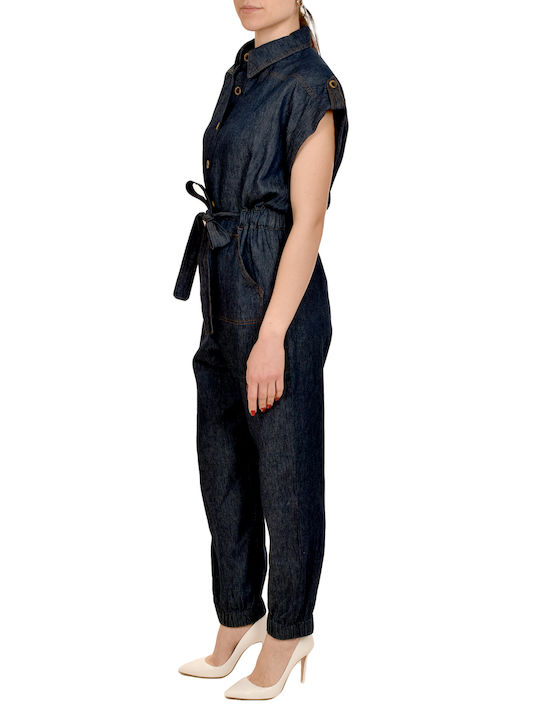 Milla Women's Denim One-piece Suit Dark Blue