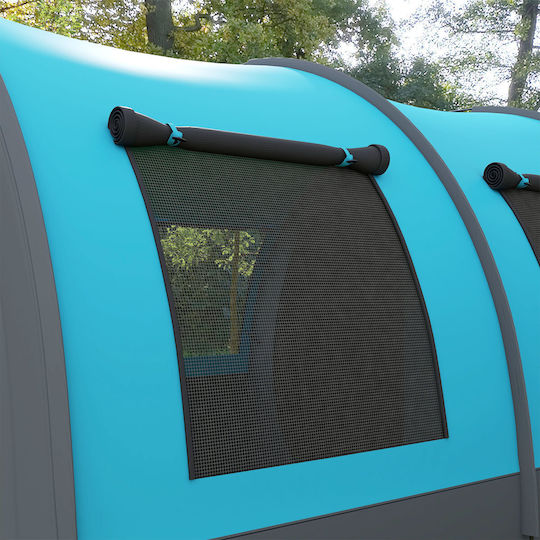 Outsunny Σκηνή Camping Τούνελ Γκρι 4 Εποχών για 5 Άτομα 480x260x200εκ.