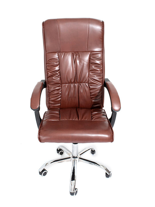 Executive Reclining Office Chair with Fixed Arms Coffee