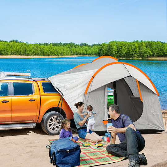 Outsunny Σκηνή Camping Αυτοκινήτου Γκρι 3 Εποχών για 5 Άτομα 239x210x210εκ.