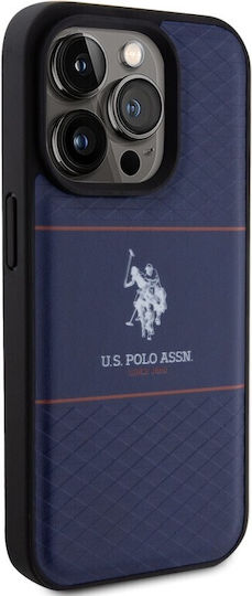 U.S. Polo Assn. Pattern Back Cover Silicon Albastru marin (iPhone 15 Pro)