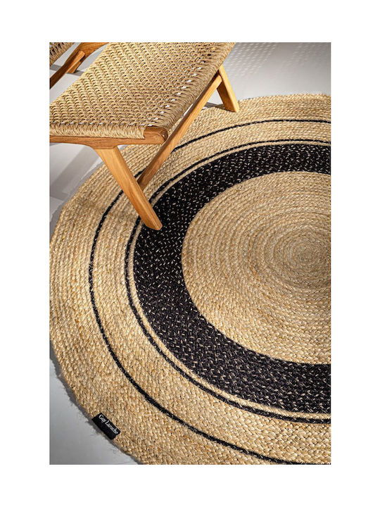 Guy Laroche Majestic Rug Round Summer from Jute Black