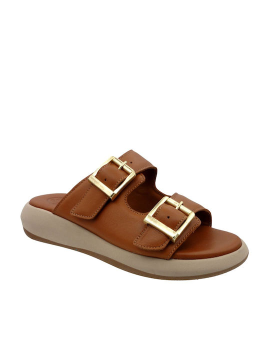 Safe Step Women's Flat Sandals Anatomic Flatforms in Tabac Brown Color