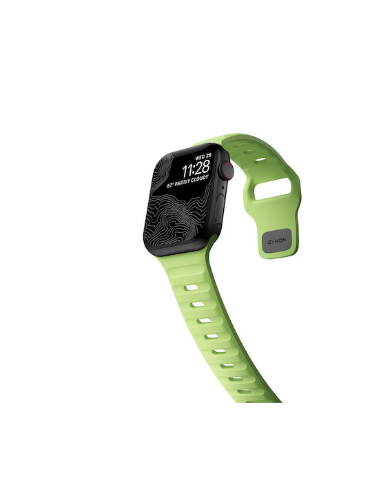 Curea sport Nomad Special Edition V2 Lsr din silicon impermeabil M L pentru Apple Watch 9 8 7 41mm 6 Se 5 4 40mm 3 2 1 38mm Glow 2.0 Nm01579485