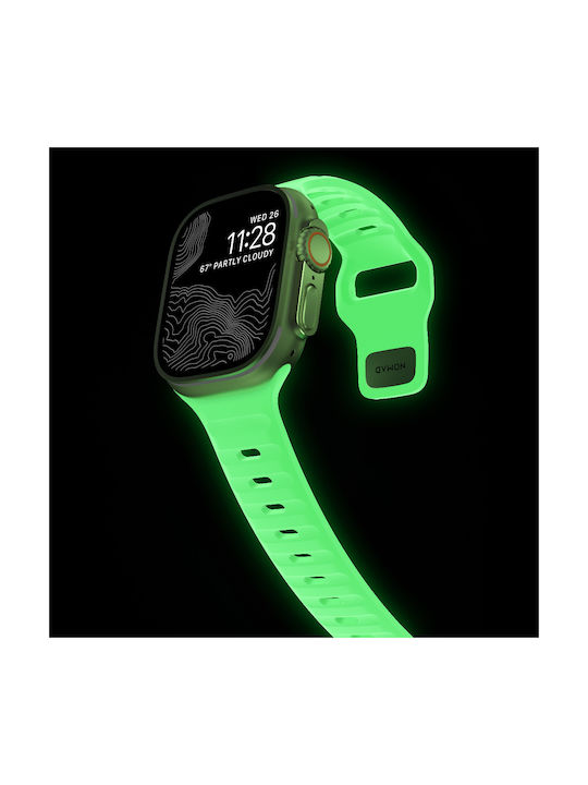 Nomad Sport Strap Special Edition V2 Lsr Waterproof Silicone M L Apple Watch Ultra 2/1 49mm 9 8 7 45mm 6 Se 5 4 44mm 3 2 1 42mm Glow 2.0 Nm01580085