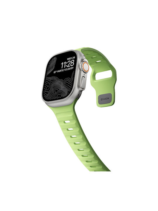 Nomad Sport Strap Special Edition V2 Lsr Waterproof Silicone M L Apple Watch Ultra 2/1 49mm 9 8 7 45mm 6 Se 5 4 44mm 3 2 1 42mm Glow 2.0 Nm01580085