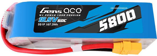 Gens Ace Gens Ace Classic Batterietyp Li-Po 18.5V 5800mAh 60C 5S XT60 für RC-Fahrzeug