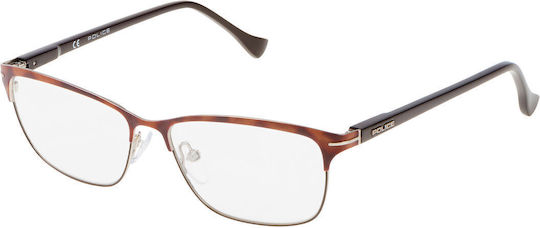 Police Metal Eyeglass Frame Orange VPL196 0GGZ