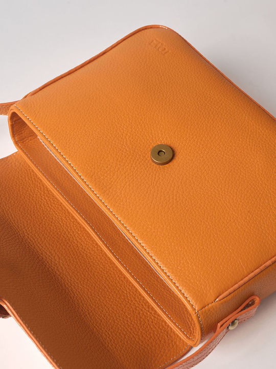 Toya Golden Leaf Leather Women's Bag Shoulder Orange