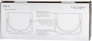 Fellow Set Tassen Espresso Keramik Schwarz 90ml 2Stück