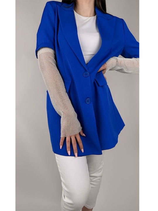 Mezzo Mezzo Damen Blazer Blue Roulette