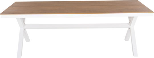 Маса Стабилна Polywood със Скелет от Алуминий White-polywood Natural 219.5x89.5бр