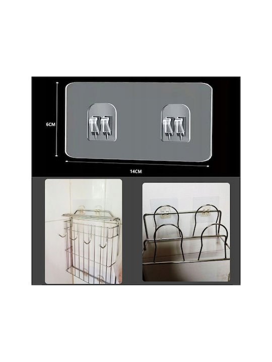 Άγκιστρο Μπάνιου Μονό με Βίδες ​6x14cm Inox Διάφανο