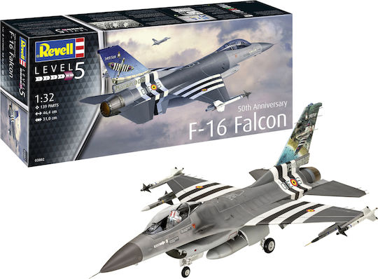 Revell 50th Anniversary F-16 Falcon Modeling Figure 150 Pieces in Scale 1:32 45.3cm.