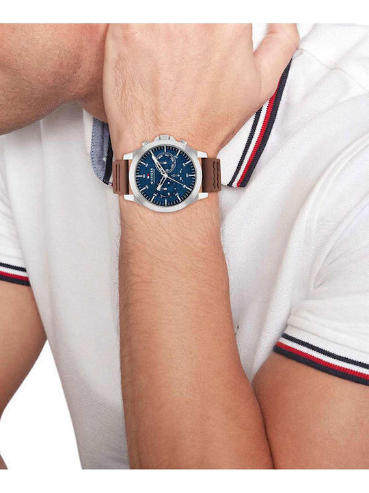 Tommy Hilfiger Stewart Ρολόι Μπαταρίας με Δερμάτινο Λουράκι